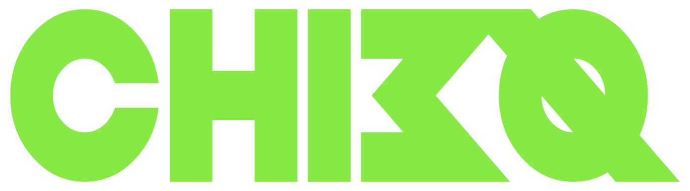 Bright green stylized text spelling "CHiKQ" on a transparent background.
